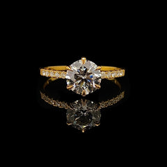 1.27ct H VS1 Round Brilliant Diamond Engagement Ring 14kt IGI Certified