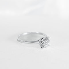 1.23ct G VVS2 Round Center Diamond Engagement Ring 14kt IGI Certified