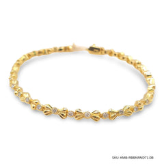 #TheSALE | Golden Ribbon Round Diamond Bracelet 14kt