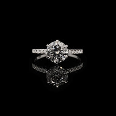 1.23ct G VS1 Round Brilliant Diamond Engagement Ring 14kt IGI Certified