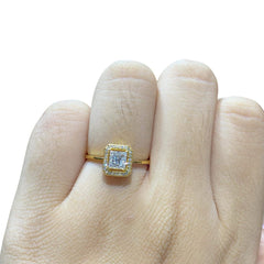 CLR | 0.50ct D SI1 Radiant Brilliant Diamond Ring GIA Certified 14kt