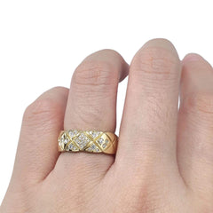 #TheSALE | Golden Round Curved Unisex Diamond Ring 14kt