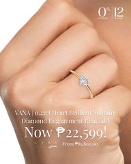 VANA | 0.25ct Heart Brilliant Solitaire Diamond Engagement Ring 14kt