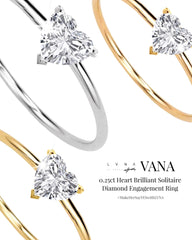 VANA | 0.25ct Heart Brilliant Solitaire Diamond Engagement Ring 14kt