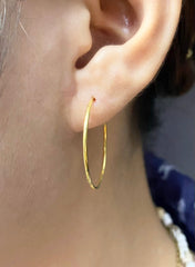 #GOLD2024 | 18K 25MM Large Golden Hoop Earrings