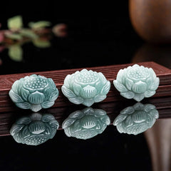 THE VAULT | Natural Myanmar Lotus Hand Carved Jadeite Necklace