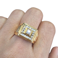 #TheSALE | Golden Princess Baguette Unisex Diamond Ring 14kt
