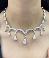 LVNA Signatures™️ Paved Teardrop Bib Diamond Necklace 18kt