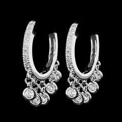 #LVNA2024 | Dainty Hoop Station Dangle Diamond Earrings 14kt