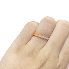 #LVNA2024 | Rose Eternity Round Neon Orange Enamel Diamond Ring 18kt