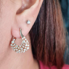 #TheSALE | Golden Cascade Round Diamond Earrings 18kt