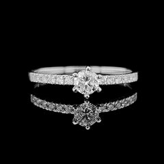 AMALIA | 0.50cts Round Brilliant Diamond Engagement Ring 14kt