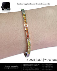 Rainbow Sapphire Eternity Tennis Bracelet 14kt | CLEARANCE BEST