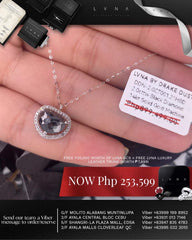 #LVNA2024 | 2.32cts Heart Cabochon Solitaire Black Colored Diamond Necklace 18kt