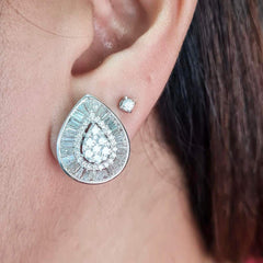 #TheSALE | Large Pear Baguette Diamond Earrings 14kt