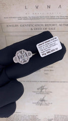 #LVNA2024 | Halo Emerald Crescent Moon Paved Diamond Ring 18kt