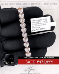 Heart Half Eternity Diamond Bracelet 18kt