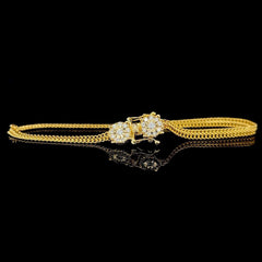 #LVNA2024 | Twin Large Round Lock Golden Unisex Diamond Bracelet 18kt