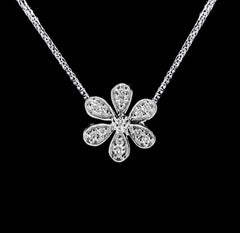 #LVNA2024 | Deco Floral Paved Diamond Necklace in 18” 18kt White Gold