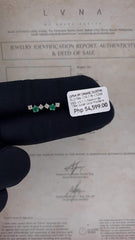 #BuyNow | Green Emerald Crawler Earrings & Necklace Diamond Jewelry Set 18kt