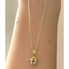 GLD | 18K Multi-Tone Knot Necklace 18”