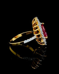 #LVNA2024 | Natural Red Burmese Ruby Gemstones Diamond Ring 18kt