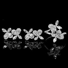 #BuyNow | Floral Baguette Diamond Jewelry Set 14kt