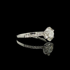 1.27ct G VS1 Round Brilliant Diamond Engagement Ring 14kt IGI Certified
