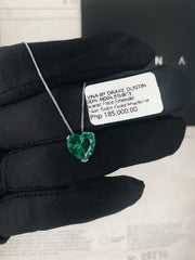 Green Heart Emerald Gemstone Necklace 18kt