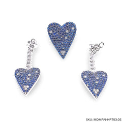 #TheSALE | Heart Blue Sapphire Dangling Diamond Earring 14kt