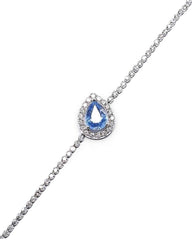 #TheSALE | Pear Blue Topaz Gemstones Diamond Bracelet 14kt