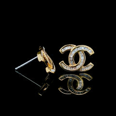 #LVNA2024 |  Golden C Shape Diamond Earrings 14kt