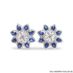 #TheSALE | Floral Blue Sapphire Diamond Earring 18kt
