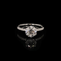 1.24ct G VS2 Round Brilliant Diamond Engagement Ring 14kt IGI Certified