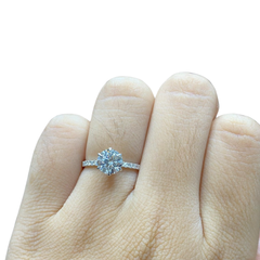 1.24ct G VS2 Round Brilliant Diamond Engagement Ring 14kt IGI Certified