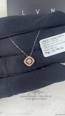 #LVNA2024 | Rose Cushion Halo Paved Diamond Necklace 14kt