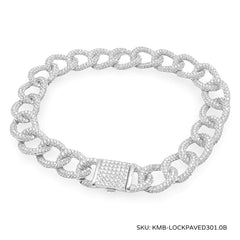 #TheSALE | Unisex Chain Lock Paved Diamond Bracelet 14kt