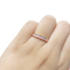 #LVNA2024 | Rose Eternity Round Pink Enamel Diamond Ring 18kt