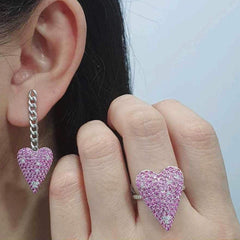 #TheSALE | Heart Pink Ruby Diamond Jewelry Set 14kt