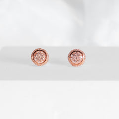 Rose Baguette Stud Diamond Earrings 18kt