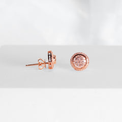 Rose Baguette Stud Diamond Earrings 18kt