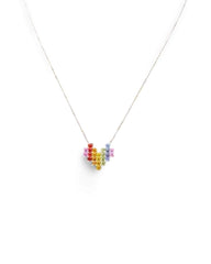 #TheSALE | Heart Gemstones Statement Diamond Necklace 14kt