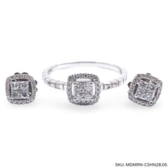 #TheSALE | Classic Cushion Halo Diamond Jewelry Set 14kt