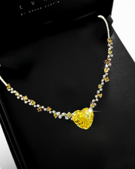 Editor’s Pick | LVNA Signatures 38ct Heart Brilliant Diamond Cut Citrine Center w/ 21cttw of Rare Colored Diamond Necklace