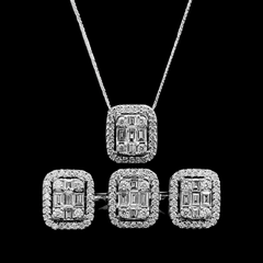 #LVNA2024 | 7ct Face Emerald Halo Full Diamond Jewelry Set 18kt