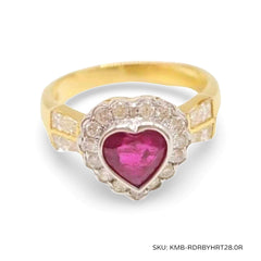 #TheSALE | Ruby Heart Baguette Diamond Ring 14kt
