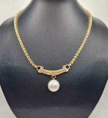#TheSALE | Golden Bar Pearl Diamond Necklace 18kt