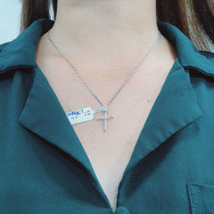 #LVNA2024 | Cross Nail Paved Pendant Diamond Necklace 18kt