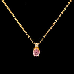 #LVNA2024 | Oval Pink Sapphire Necklace in 16-18” 18kt