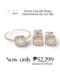 Classic Emerald Shape Diamond Jewelry Set 14kt | #LoveLVNA